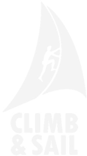 Climb and Sail logo white